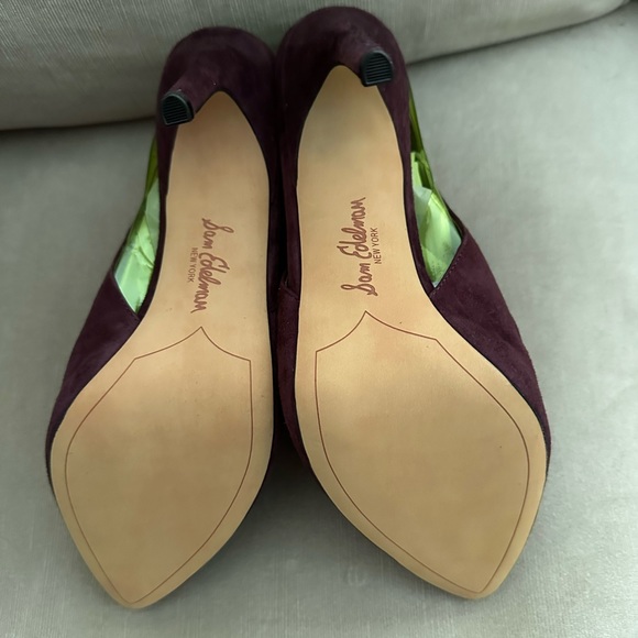 Sam Edelman Julian Burgundy Suede Buckle Slingback - Picture 4 of 5